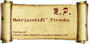 Matriszottó Piroska névjegykártya